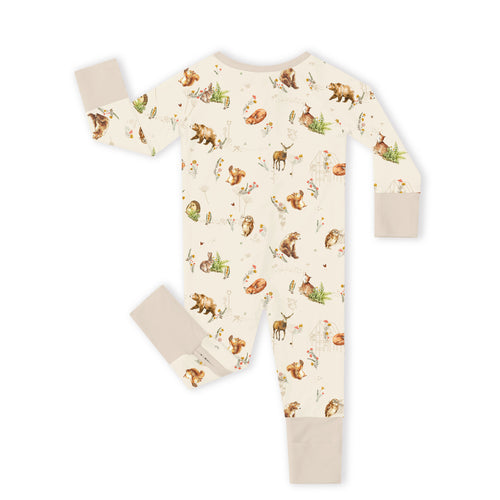 Farmyard Friends Woodland Journey Bamboo Zipper Romper Pajamas