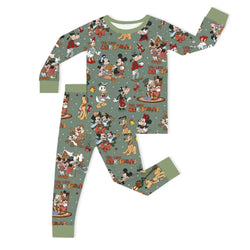 Christmas Merry Mouse & Pup Squirrel Pals on Sage Kids Bamboo Two-Piece Pajama Set