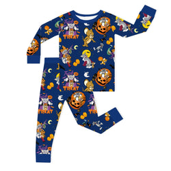 Halloween Cat And Mouse Kids Bamboo Two-Piece Pajama Set