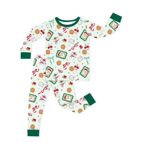 Christmas Santa’s Sweet Treats Kids Bamboo Two-Piece Pajama Set