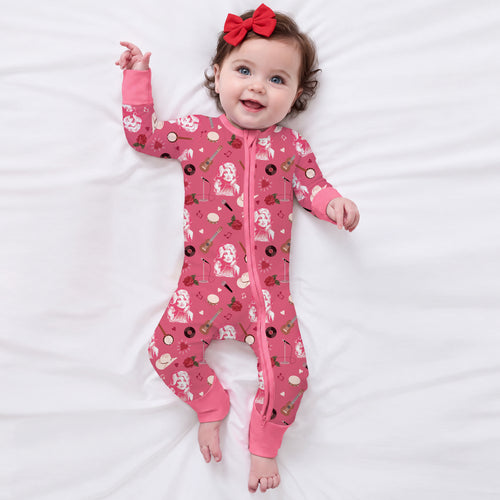 Nashville Songbird Bamboo Zipper Romper Pajamas