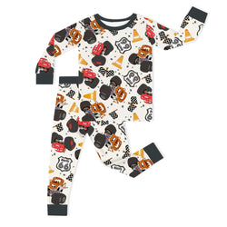 Smiley Car Parade Kids Bamboo Two-Piece Pajama Set