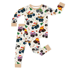 Christmas Animal Car Gifts Kids Bamboo Two-Piece Pajama Set