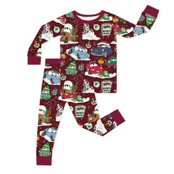سباق Car Cartoon Kids Bamboo Short Pajama Set
