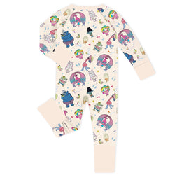 Magic Elves Cartoon Baby Bamboo Zipper Romper Pajamas