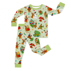 Christmas Mystery Great Dane Dog Kids Bamboo Two-Piece Pajama Set