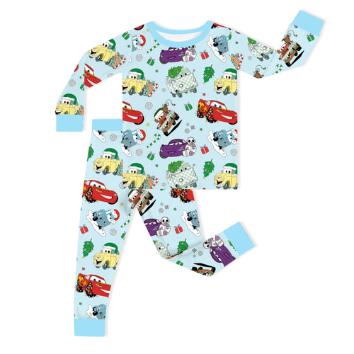 Christmas Car and Gifts Fun Kids Bamboo Two-Piece Pajama Set