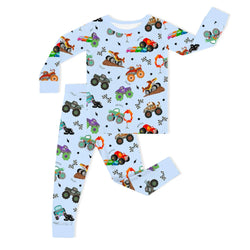 سباق Car Cartoon Kids Bamboo Short Pajama Set