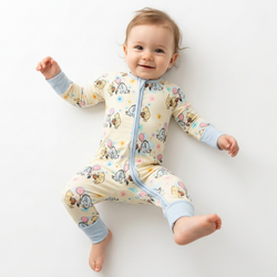 Bamboo Viscose Romantic Bear Print Convertible Romper for Babies