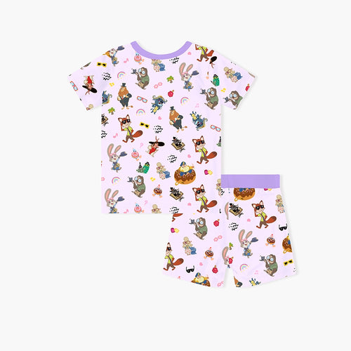 سباق Car Cartoon Kids Bamboo Short Pajama Set