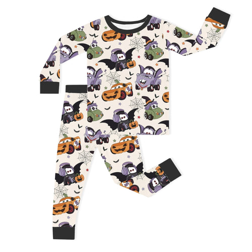 Halloween Car Kids Bamboo Two-Piece Pajama Set