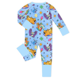 Bear Summer Beach Baby Bamboo Zipper Romper Pajamas