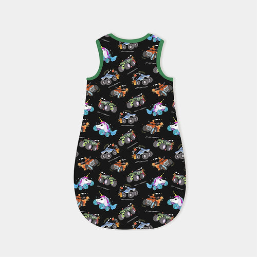 Monster Truck Black Green Baby Sleepy Bag