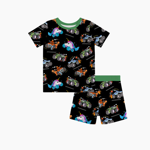 Monster Truck Kids Bamboo Short Two-Piece Pajama Set