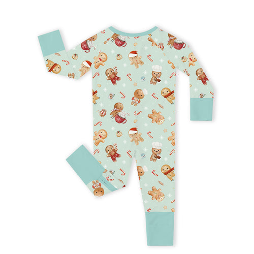 Christmas Gingerbread Sweet Bakery Bamboo Zipper Romper Pajamas
