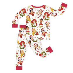 Christmas Red Princess Kids Bamboo Two-Piece Pajama Set