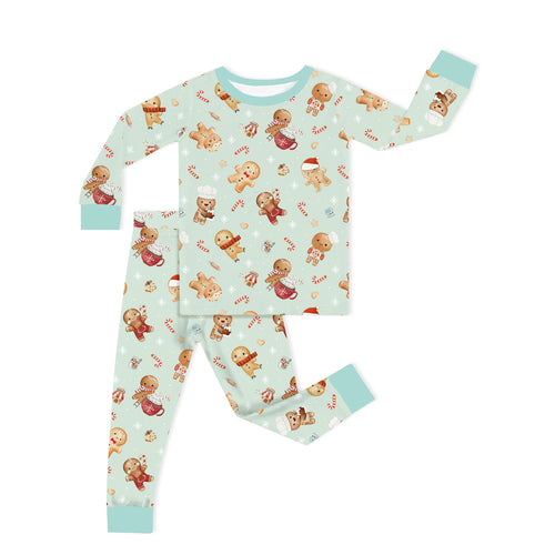 Christmas Gingerbread Sweet Bakery Kids Bamboo Two-Piece Pajama Set