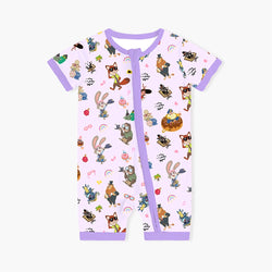 Crazy Zoo Baby Bamboo Short Zipper Romper Pajamas