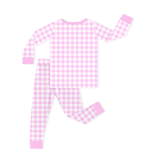 Pink Blush Check Sweet Dreams Kids Two-Piece Pajama Set