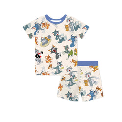سباق Car Cartoon Kids Bamboo Short Pajama Set