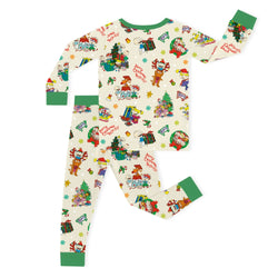 Christmas Naughty Playtime Cheer Kids Bamboo Two-Piece Pajama Set