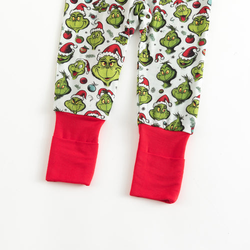 Today’s Deals Christmas Green Guy Christmas hat Bamboo Zipper Romper