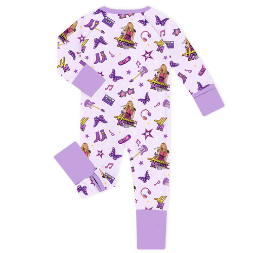 Pop Star Pop Purplee Bamboo Zipper Romper Pajamas