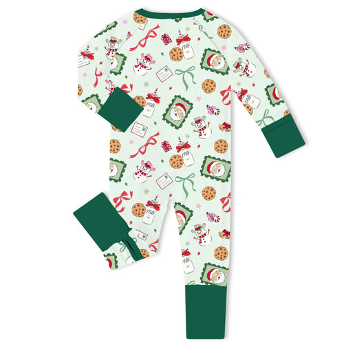 Christmas Santa’s Sweet Treats Bamboo Zipper Romper Pajamas