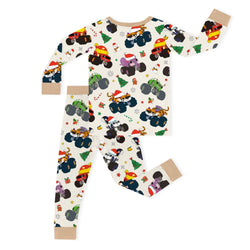 Christmas Animal Car Gifts Kids Bamboo Two-Piece Pajama Set