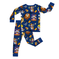 Halloween Cat And Mouse Kids Bamboo Two-Piece Pajama Set