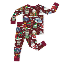 سباق Car Cartoon Kids Bamboo Short Pajama Set