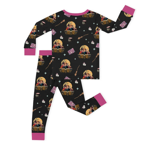 Halloween Witch Sisters Magic Book Kids Bamboo Two-Piece Pajama Set