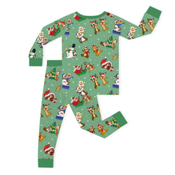 Christmas Snowy Squirrel Buddies Kids Bamboo Two-Piece Pajama Set