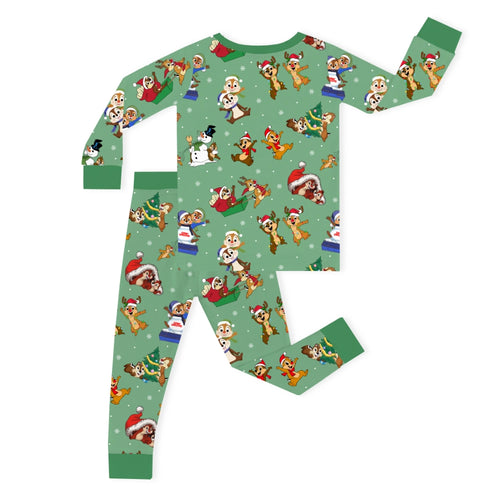 Christmas Snowy Squirrel Buddies Kids Bamboo Two-Piece Pajama Set