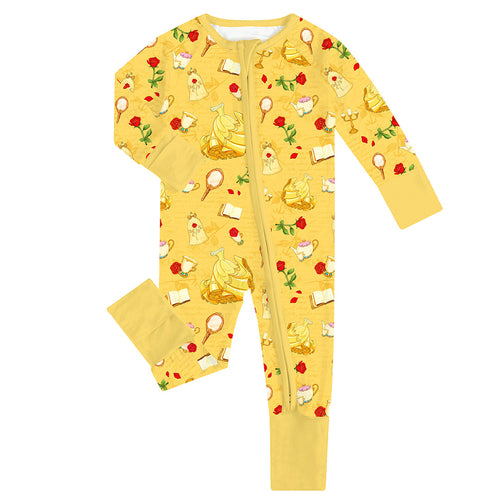 FancyPrince Beauty Beast Baby Bamboo Zipper Romper Pajamas