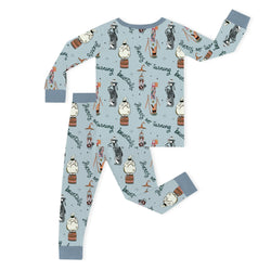Halloween Starry Night Ghost Friends Kids Bamboo Two-Piece Pajama Set