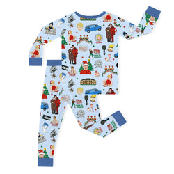Christmas Home Defender and Gift Parade Kids Bamboo Two-Piece Pajama Set