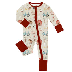 🔥New Deals FancyPrince Animal House Car Baby Bamboo Zipper Romper Pajamas