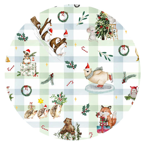 Frosty Forest Gingham Bamboo Zipper Romper Pajamas