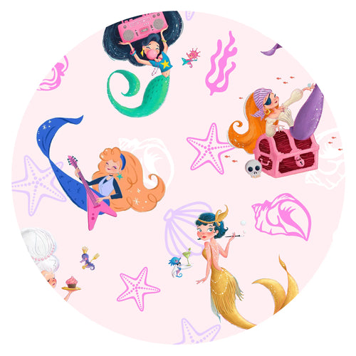 Retro Mermaid Party Bamboo Zipper Romper Pajamas