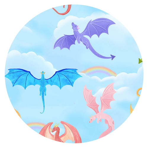 Rainbow Sky Dragons Bamboo Zipper Romper Pajamas