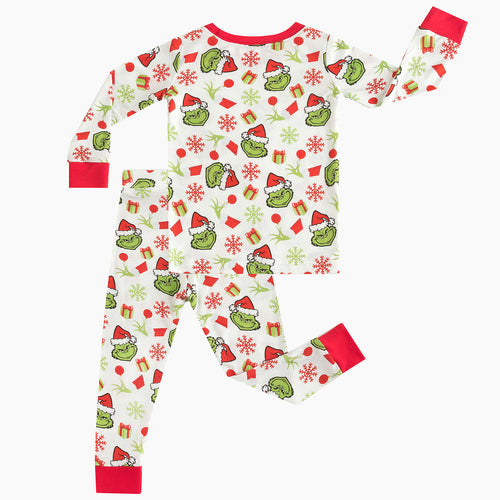 Christmas Green Guy Snowflake Bamboo Pajama Set