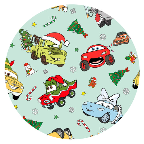 Christmas Little Cars Wheels and Candy Cane Cruise Kids Two-Piece Pajama Set