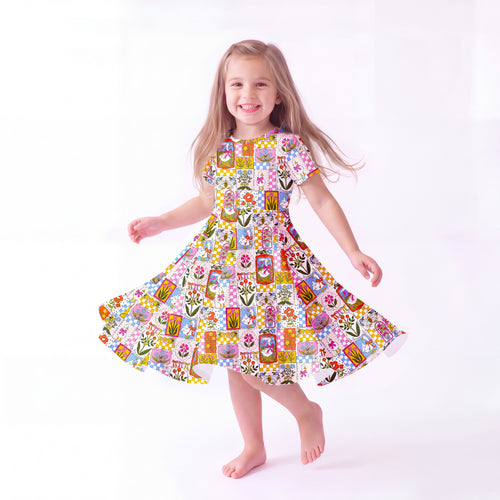 Vintage Goose Garden Kid Bamboo Long Sleeve Dress