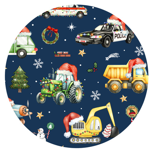 Christmas Winter Trucks Ride Adventure Red Kids Bamboo Two-Piece Pajama Set