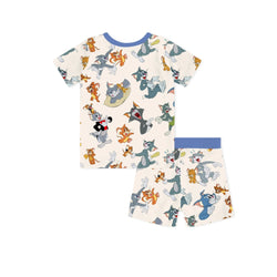 سباق Car Cartoon Kids Bamboo Short Pajama Set