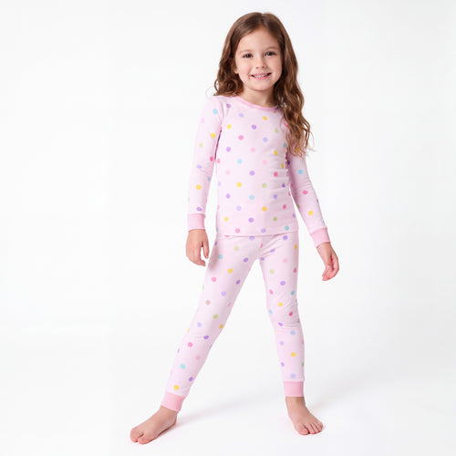 Pastel Dot Dreams Kids Bamboo Two-Piece Pajama Set