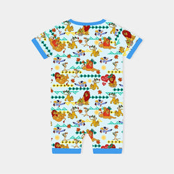 Father‘s Day Lion Baby Bamboo Short Zipper Romper Pajamas