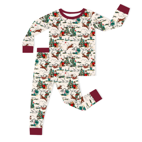 Christmas Cowboy Kids Bamboo Two-Piece Pajama Set
