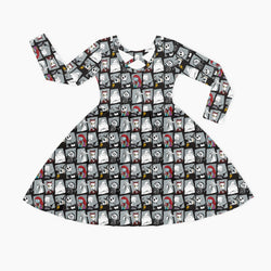 King of Halloween Town Kids Bamboo Long Sleeves Dress